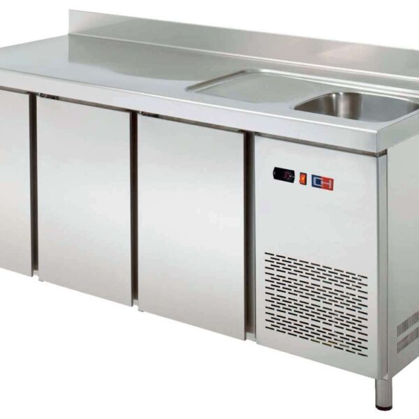 Mesa Snack Refrigerada con fregadero 3 puertas Fondo 600 de 2017 x600 x850h mm CORDOBA MRCH-200F