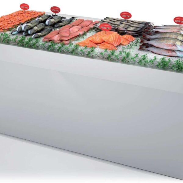 Mostrador Pescado neutro dim.2200x950x990h mm Línea Córdoba DBNP-220