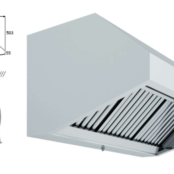 Campana Mural Snack Fondo 800 CON TURBINA de 1000x800x700h mm AVEIRO A10080CMT