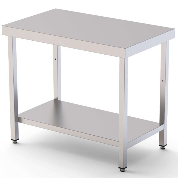 Mesa de Trabajo Acero inoxidable Central Con 1 Estante 1700x900x850h mm WTC190170S1