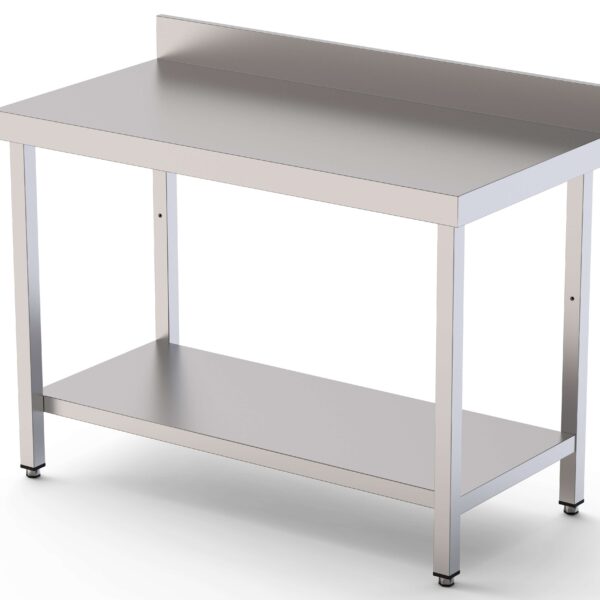 Mesa de Trabajo Acero inoxidable Mural Con 1 Estante 2800x900x850h mm WTW190280S1