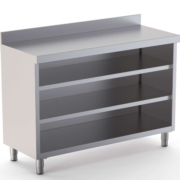 Mueble Estantería Acero Inoxidable Fondo 350 Con 2 Estantes 1500x350x1050h mm DT3501500S2