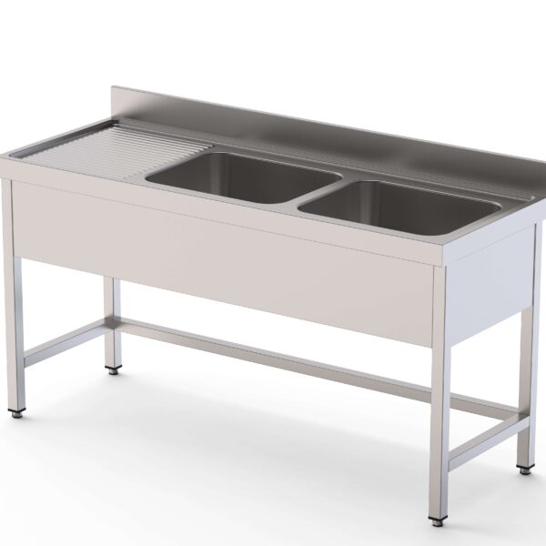 Fregadero Acero Inoxidable 1 Cuba Izquierda Fondo 700 Con Mueble Sin Estante 1000x700x850h mm IS1710L10S0