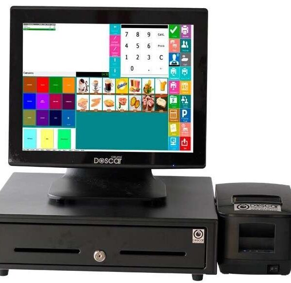Sistema TPV Compacto Táctil capacitiva: TPV Compacto+Cajón Portamonedas+Impresora de Tickets 58mm Versión Completa Hostelería MC20058C-H