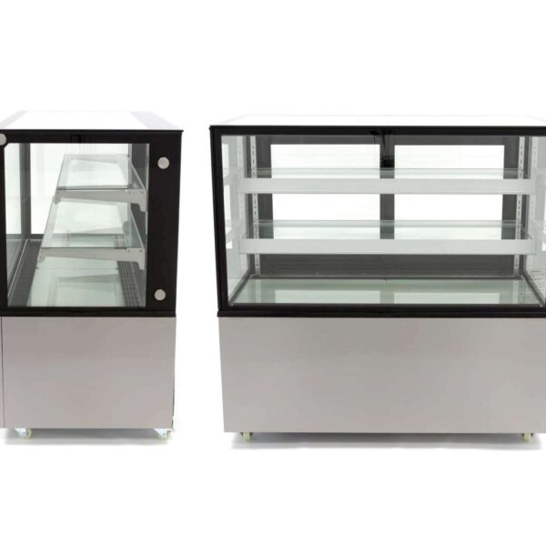Vitrina Mostrador Refrigerada Ventilada Total Cristal Recto con 2 estantes de cristal 1515X675X1235h mm Línea Pekín XC1500Z