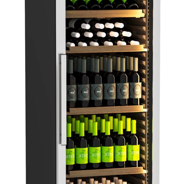 Armario Cava de Vino 72 botellas con 4 ESTANTES DE MADERA(3 Rectos y 1 Superior inclinado) 620X655X1850h mm WR300 Línea Córdoba