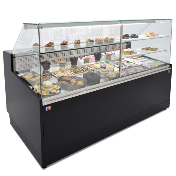 Vitrina Refrigerada Pastelería de 1,5 metros Fondo 973 mm Frío Estático - Exposición Inoxidable - 2 Estantes Línea CORDOBA VRE-150-P