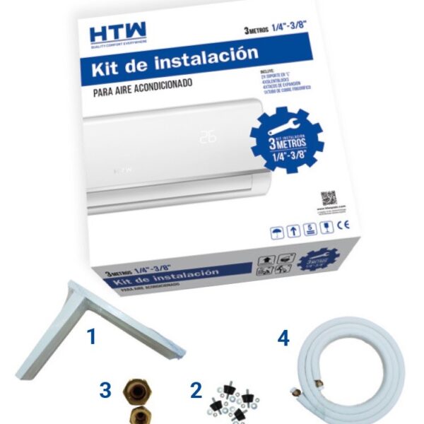 Kit Instalación Aire Acondicionado 5M 1/4-1/2 + ESCUADRA + SILENTBLOCK+TAC