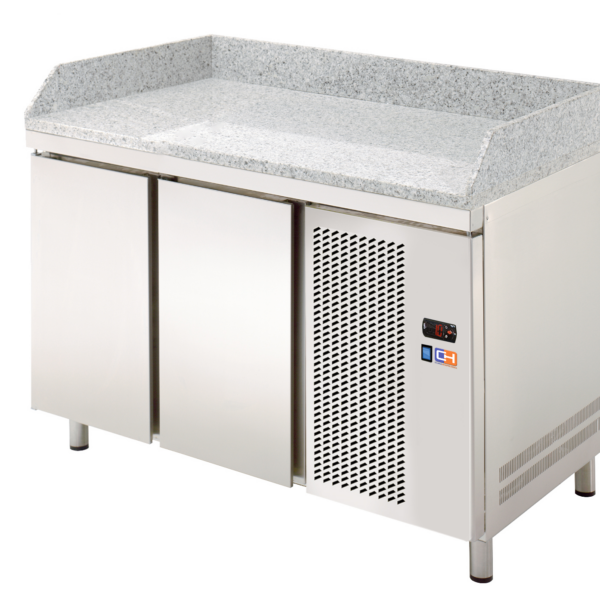 Mesa Refrigerada GN1/1 2 Puertas Preparación Encimera Granito 1342x700x850h mm Línea CORDOBA MRPG-135