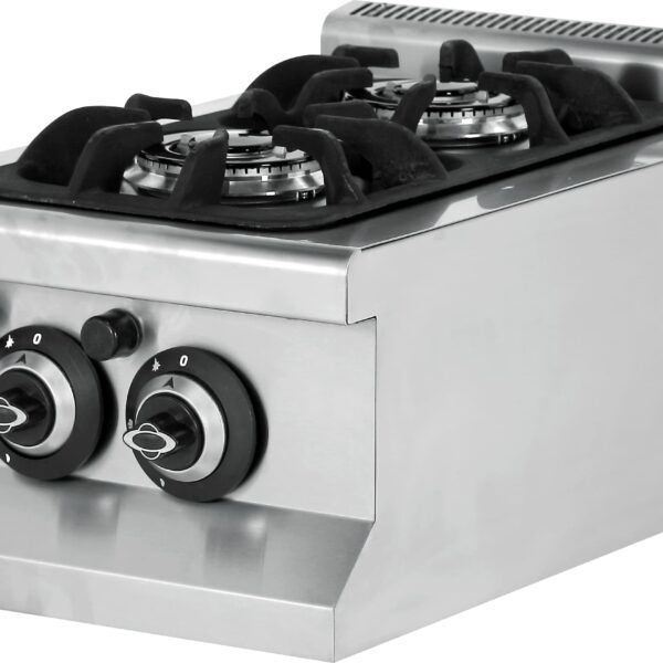 Cocina a gas sobremesa 2 fuegos 2x3,6 kW 400x635x285h mm EMP6KG010 Línea 600 Estambul