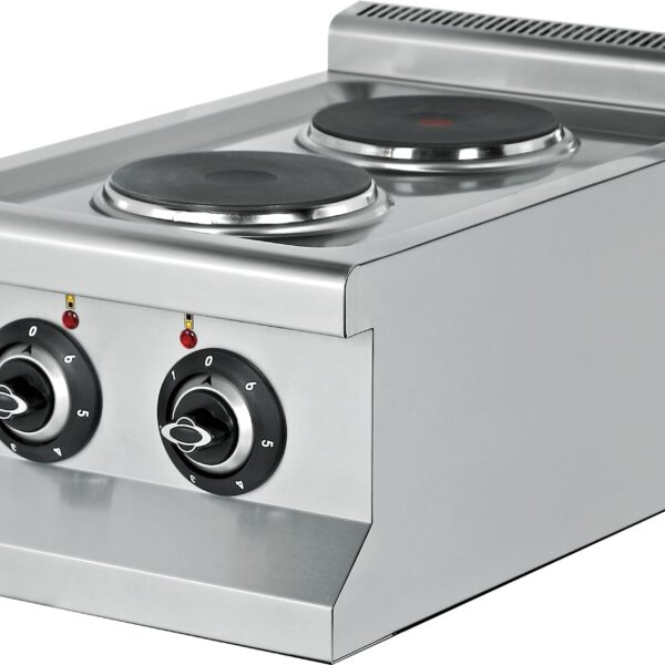 Cocina Eléctrica sobremesa 2 Zonas 2x1,75 kW 400x635x285h mm EMP6KE010 Línea 600 Estambul