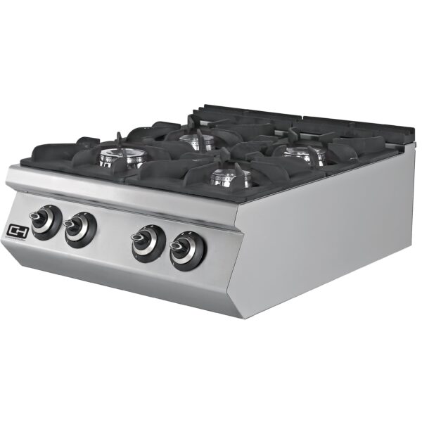 Cocina a Gas Sobremesa 4 fuegos 4 x 7,15 kW 800x730x300h mm EMPPLS7KG020 Línea 700 Estambul