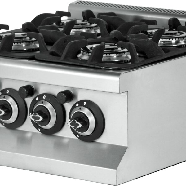 Cocina a gas sobremesa 4 fuegos 4x3,6 kW 600x664x285h mm EMP6KG020 Línea 600 Estambul