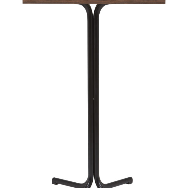 Mesa Alta Interior Armazón Plastificado Negro con Tablero de Melamina Nogal 60x60 cm TRUJILLO NOG