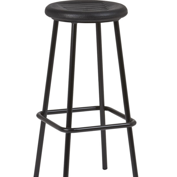 Taburete Armazón Plastificado Negro con Asiento de Espuma Integral BOSTON ESP