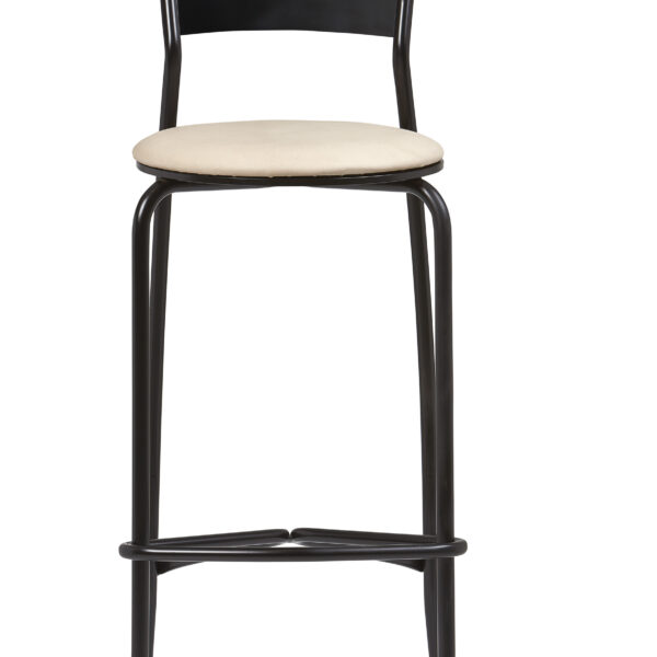 Taburete Armazón Plastificado Negro con Asiento Tapizado FLORIDA TAP