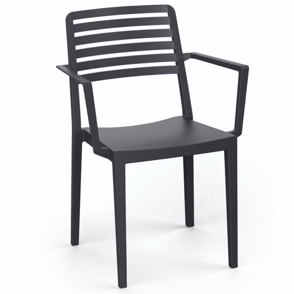 Sillón Terraza Polipropileno color Negro ROW 2 NEG