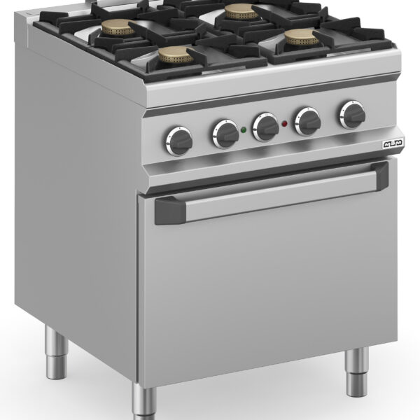 Cocina a gas 4 fuegos 4x7 Kw con Horno Eléctrico Estático MFB77FEXL MAGISTRA PLUS 700