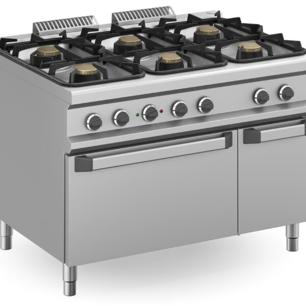 Cocina a gas 6 fuegos 6x5,5 Kw con Horno Eléctrico MFB912AFEXXS MAGISTRA PLUS 900