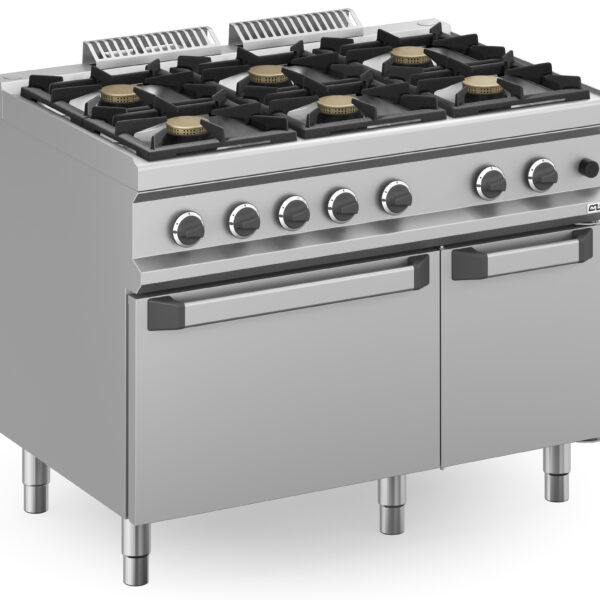 Cocina a gas 6 fuegos 6x7 Kw con Horno a Gas MFB711AFGXL MAGISTRA PLUS 700