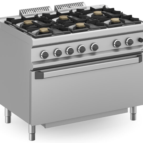 Cocina a gas 6 fuegos 6x7 Kw con Horno EXTRA GRANDE a Gas MFB711FGMXL MAGISTRA PLUS 700