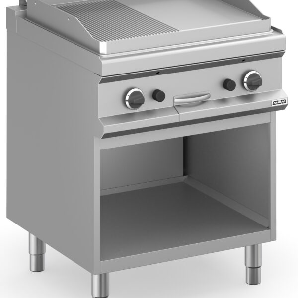 Frytop a gas 70 cm Placa Lisa - Ranurada Acero Rectificado con Mueble MFTG77ALR MAGISTRA PLUS 700