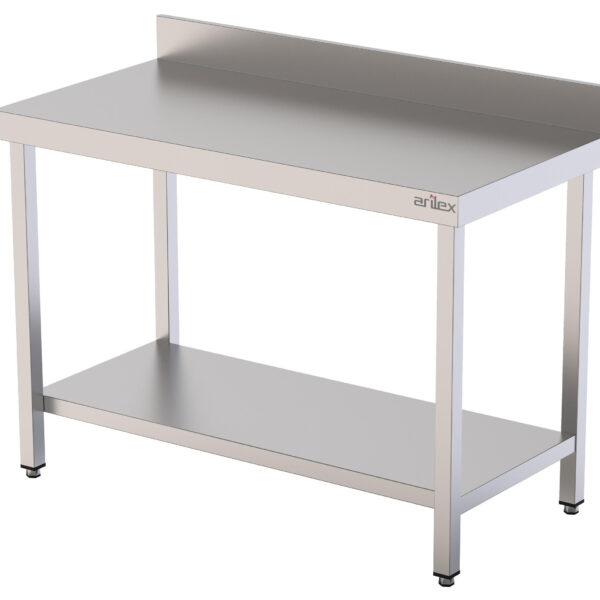 Mesa Mural acero inoxidable AISI 304 con estante 1000x600x850 mm