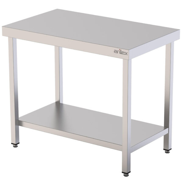 Mesa Central acero inoxidable AISI 304 con estante 2000x600x850 mm